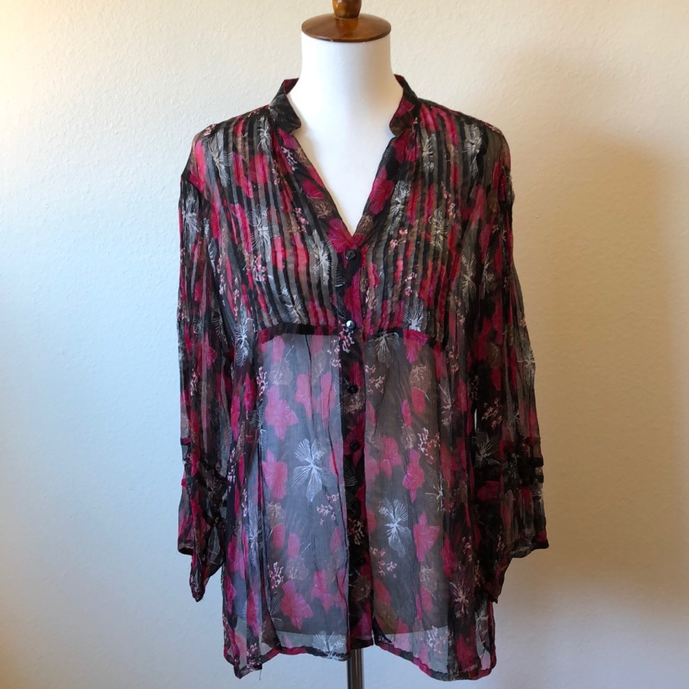 Slightly Sheer Floral Blouse